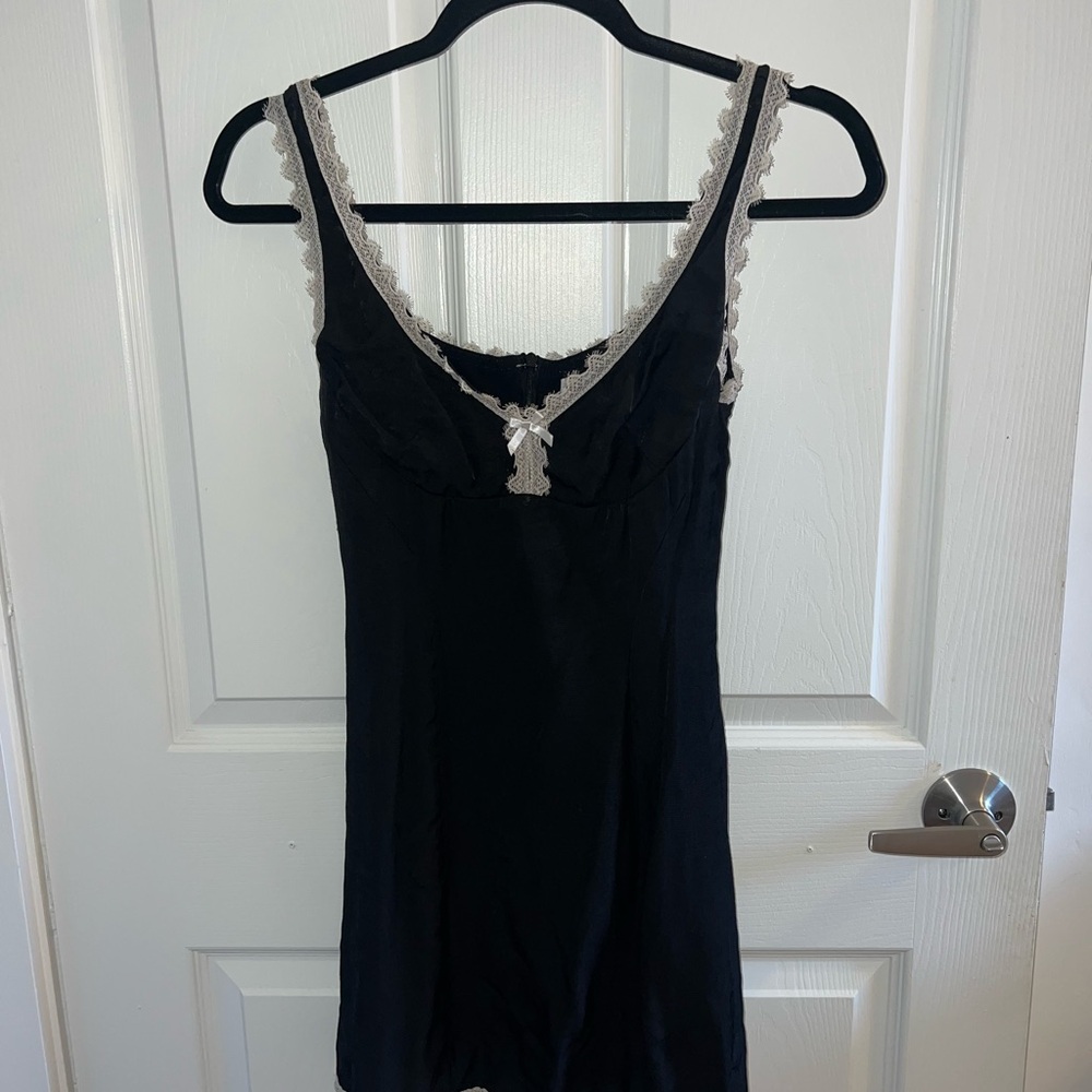 Princess Polly Black Mini Dress with Lace Detailing